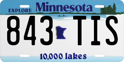 MN license plate 843TIS