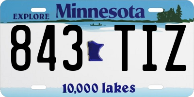 MN license plate 843TIZ