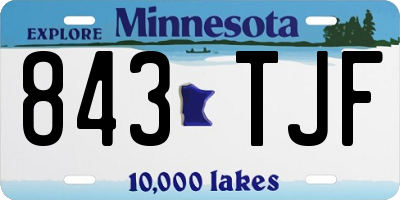 MN license plate 843TJF
