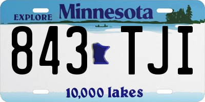 MN license plate 843TJI