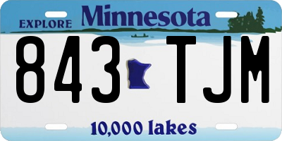 MN license plate 843TJM