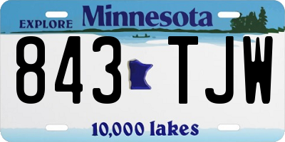 MN license plate 843TJW