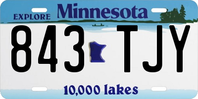MN license plate 843TJY