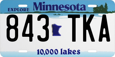 MN license plate 843TKA
