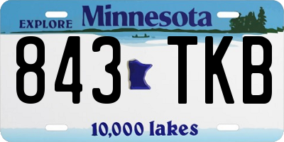 MN license plate 843TKB
