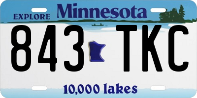 MN license plate 843TKC