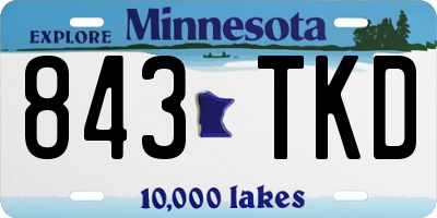 MN license plate 843TKD