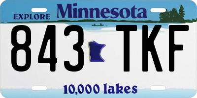 MN license plate 843TKF