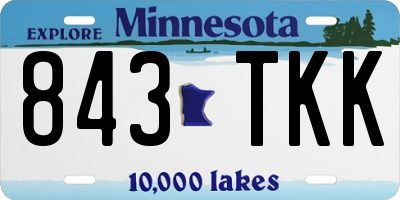 MN license plate 843TKK