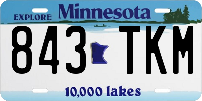 MN license plate 843TKM