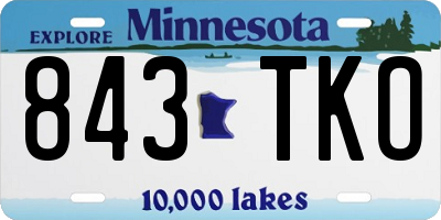 MN license plate 843TKO