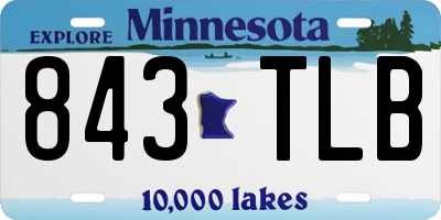 MN license plate 843TLB