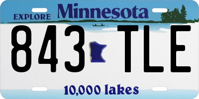 MN license plate 843TLE