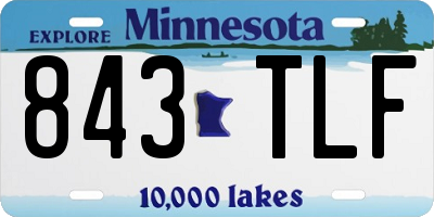 MN license plate 843TLF