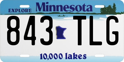 MN license plate 843TLG