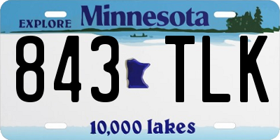 MN license plate 843TLK