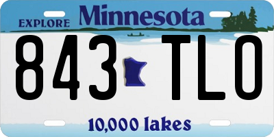 MN license plate 843TLO