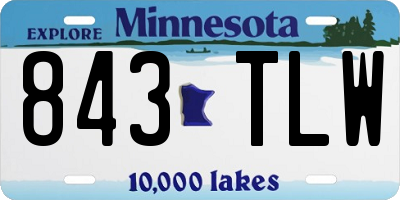 MN license plate 843TLW