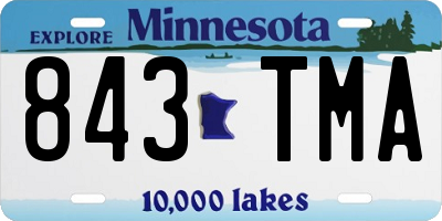 MN license plate 843TMA