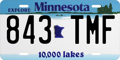 MN license plate 843TMF