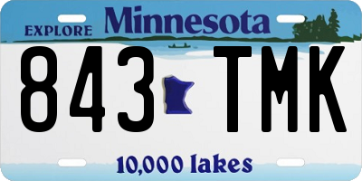 MN license plate 843TMK
