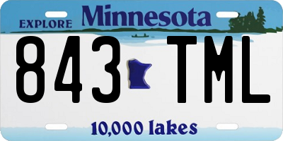 MN license plate 843TML