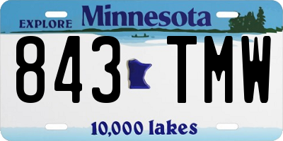 MN license plate 843TMW