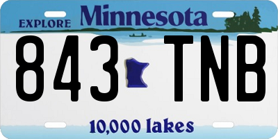 MN license plate 843TNB