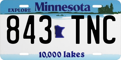 MN license plate 843TNC