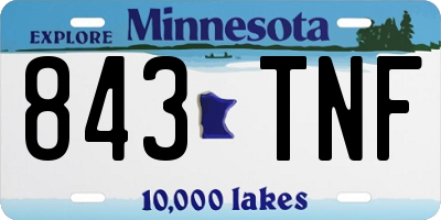 MN license plate 843TNF