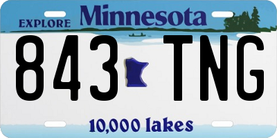 MN license plate 843TNG