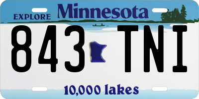 MN license plate 843TNI