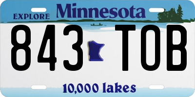 MN license plate 843TOB