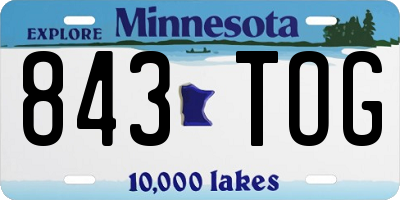 MN license plate 843TOG