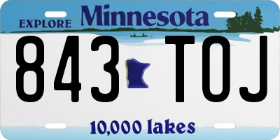 MN license plate 843TOJ