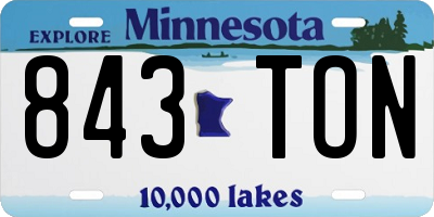 MN license plate 843TON