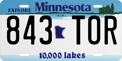 MN license plate 843TOR