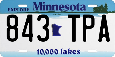 MN license plate 843TPA
