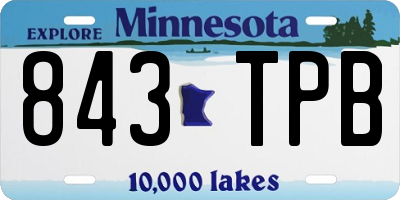 MN license plate 843TPB