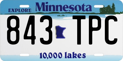 MN license plate 843TPC