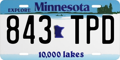 MN license plate 843TPD