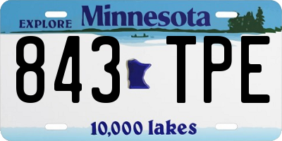 MN license plate 843TPE
