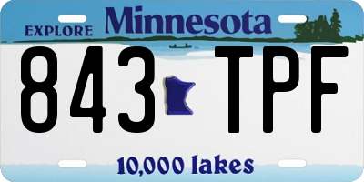 MN license plate 843TPF