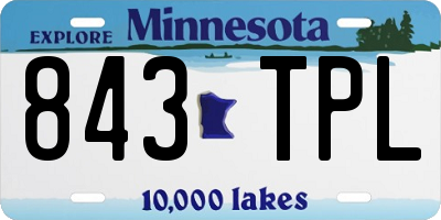 MN license plate 843TPL