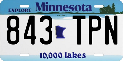MN license plate 843TPN