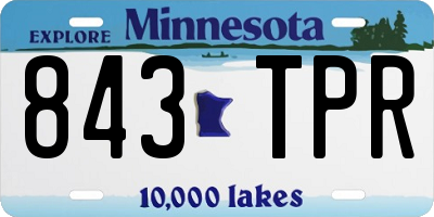 MN license plate 843TPR