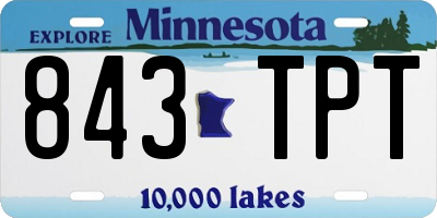 MN license plate 843TPT