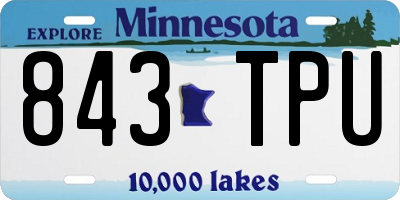 MN license plate 843TPU