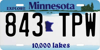 MN license plate 843TPW