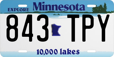 MN license plate 843TPY